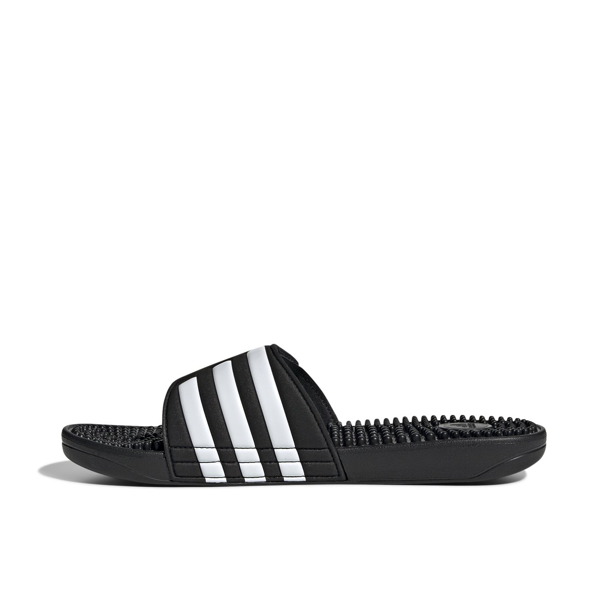 ADIDAS-Adissage-tb.-Sandales athlétiques à glissière - Talon plat - Noir/Blanc