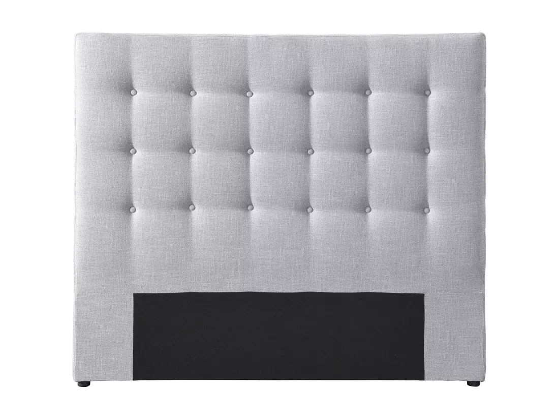 Tête de lit capitonnée 140 cm - Tissu - Gris clair - FRANCESCO