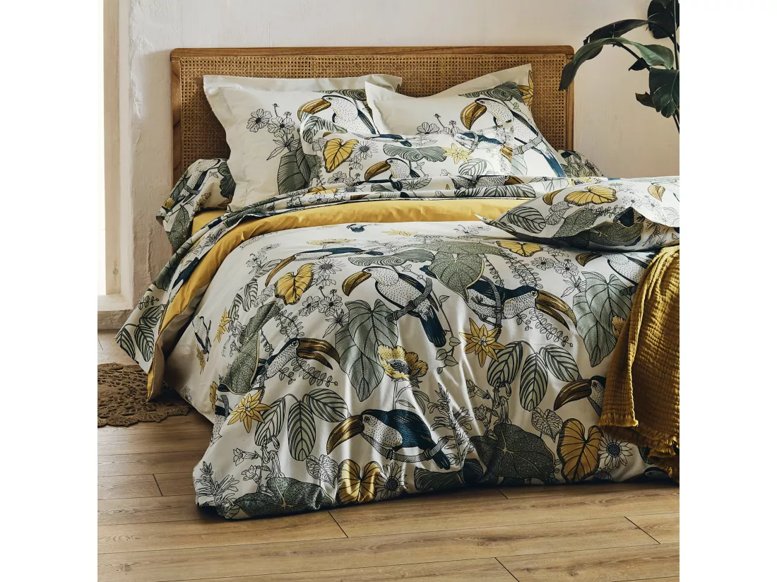 Taie de traversin 240x43 cm coton TOCO vert