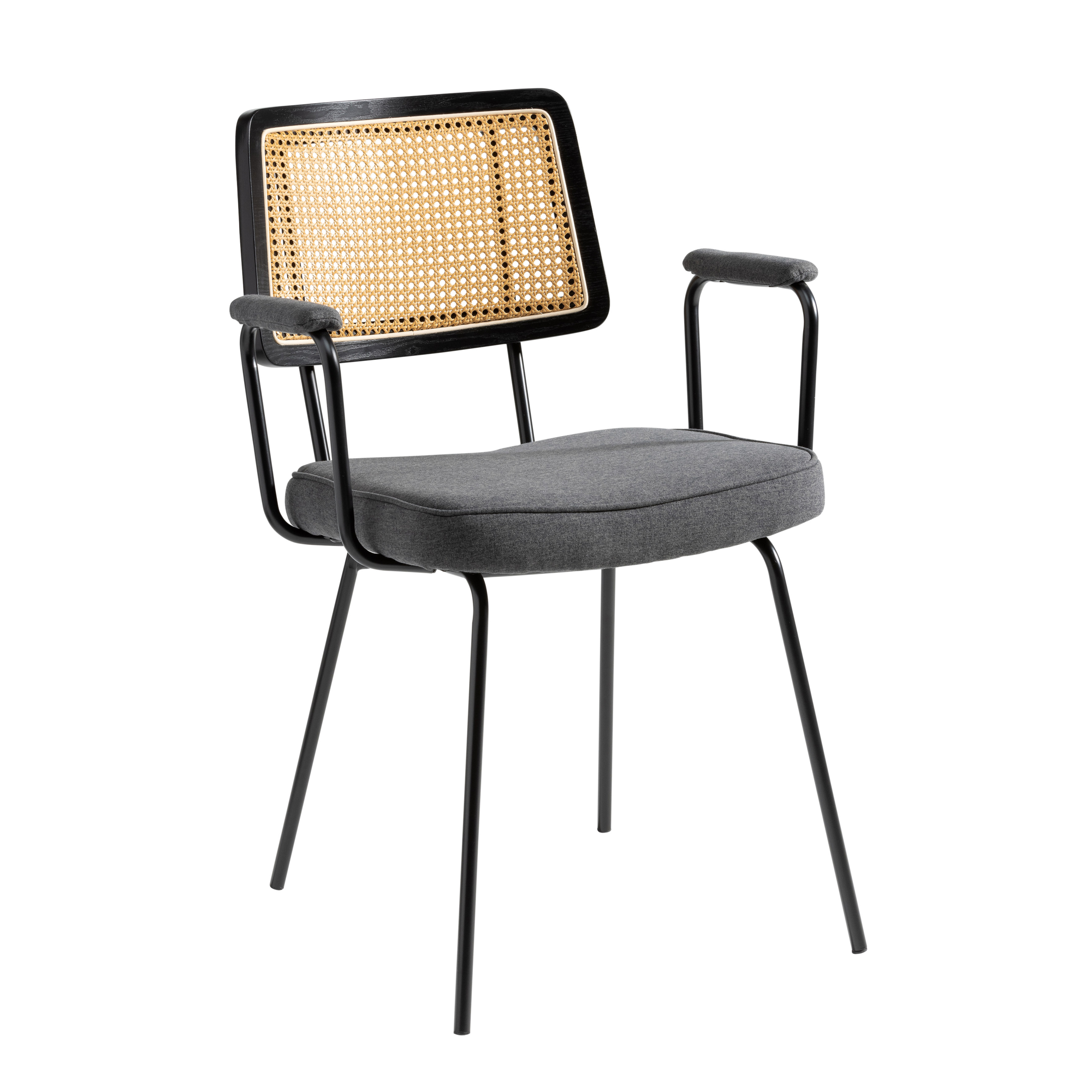Lodge Living armstoel Kim wicker  stof PKB antraciet
