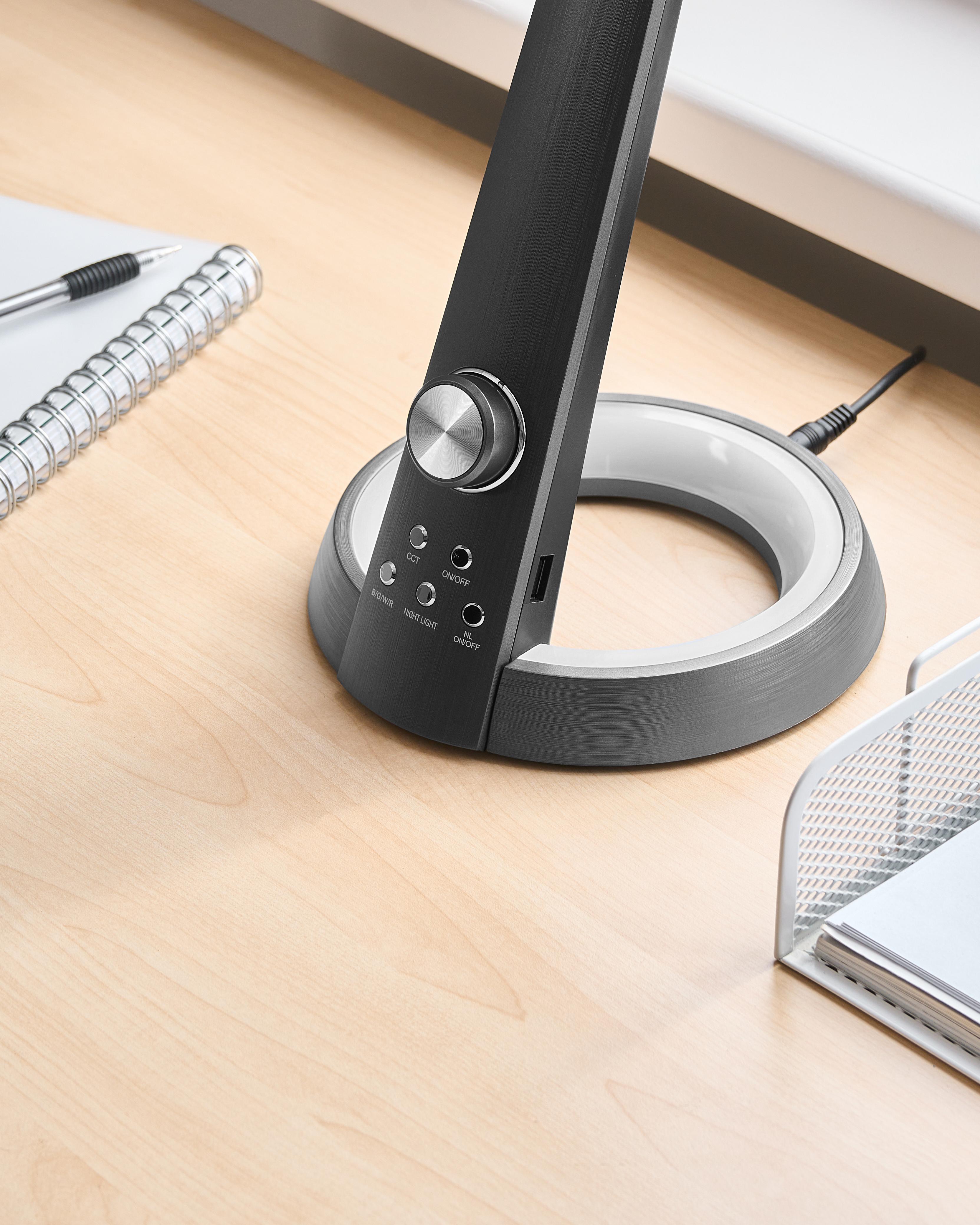 LED bureaulamp CANOPUS met USB-poort Zwart