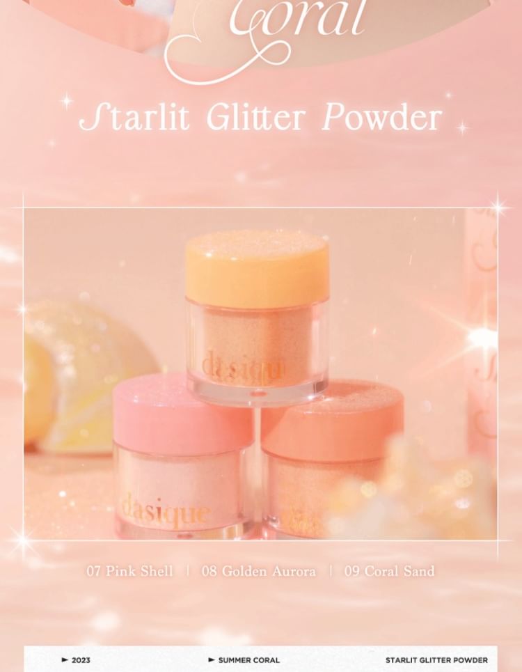 dasique - Starlit Glitter Powder Summer Coral Collection - 3 kleuren