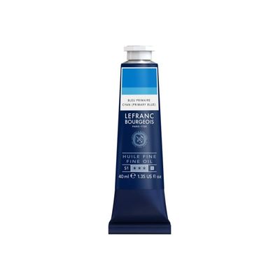 Lefranc Bourgeois - Peinture à l'huile - bleu primaire - opaque - fine - 40 ml