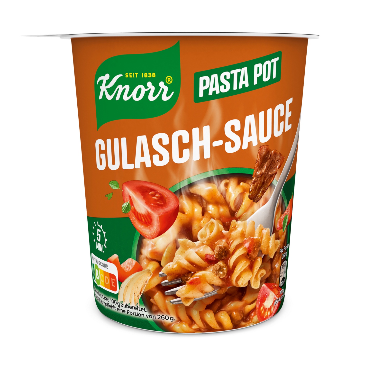 KNORR Pasta Snackbecher, Gulasch-Sauce 68 g