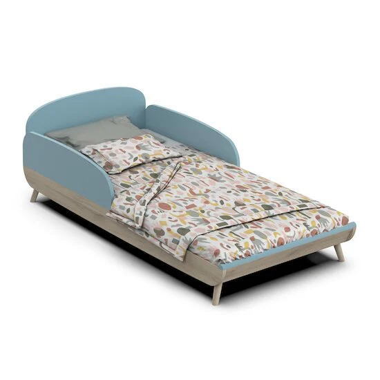 Firmiana Lit Bébé 70 x 140 + Kit évolutif inclus   Bleu Orage / Bois Naturel        de               CBA Meubles