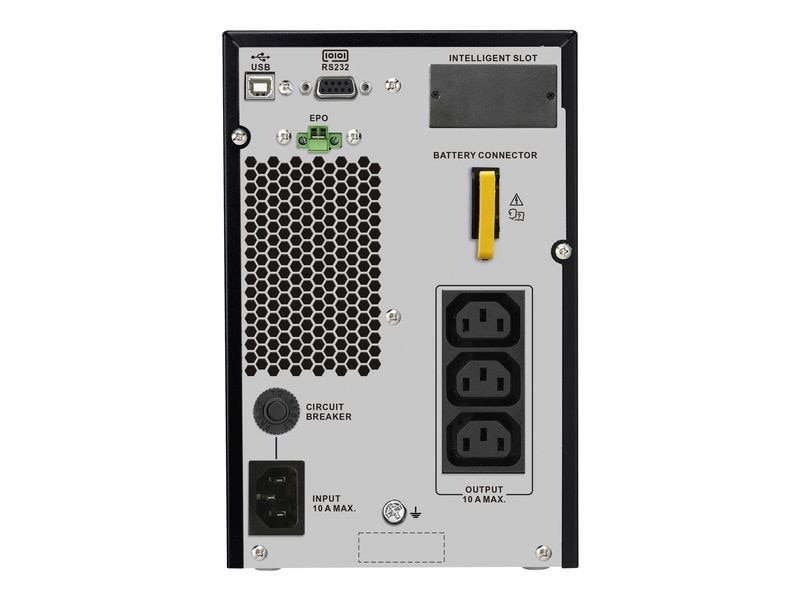 APC USV SRV1KI-E 1000 VA / 900 W APC Easy UPS On-Line, 1000VA/900W, Tower, 230V, 3x IEC C13 Ausgänge, Intelligenter Kartensteckplatz, LCD