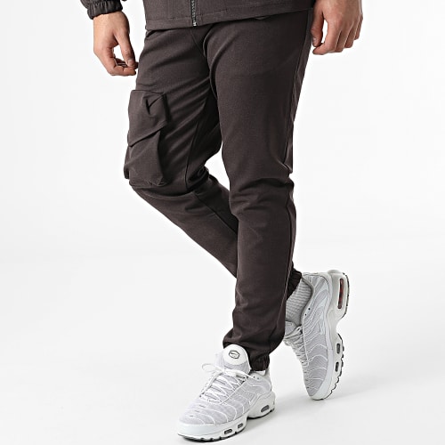 Ensemble Veste Zippée Et Jogger Pant KL-2050 Marron