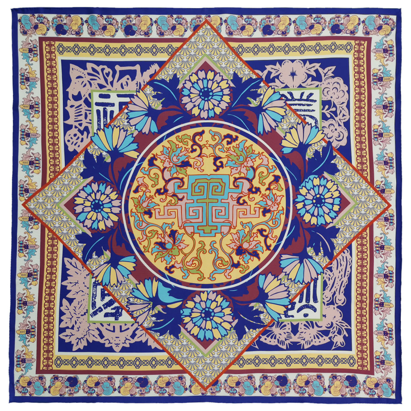 United by PDC Carré de Soie Chrissy multicolore - 25x25 cm