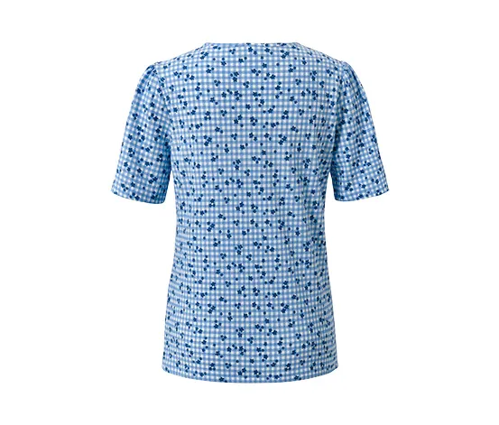 Blusenshirt mit Alloverprint, blau