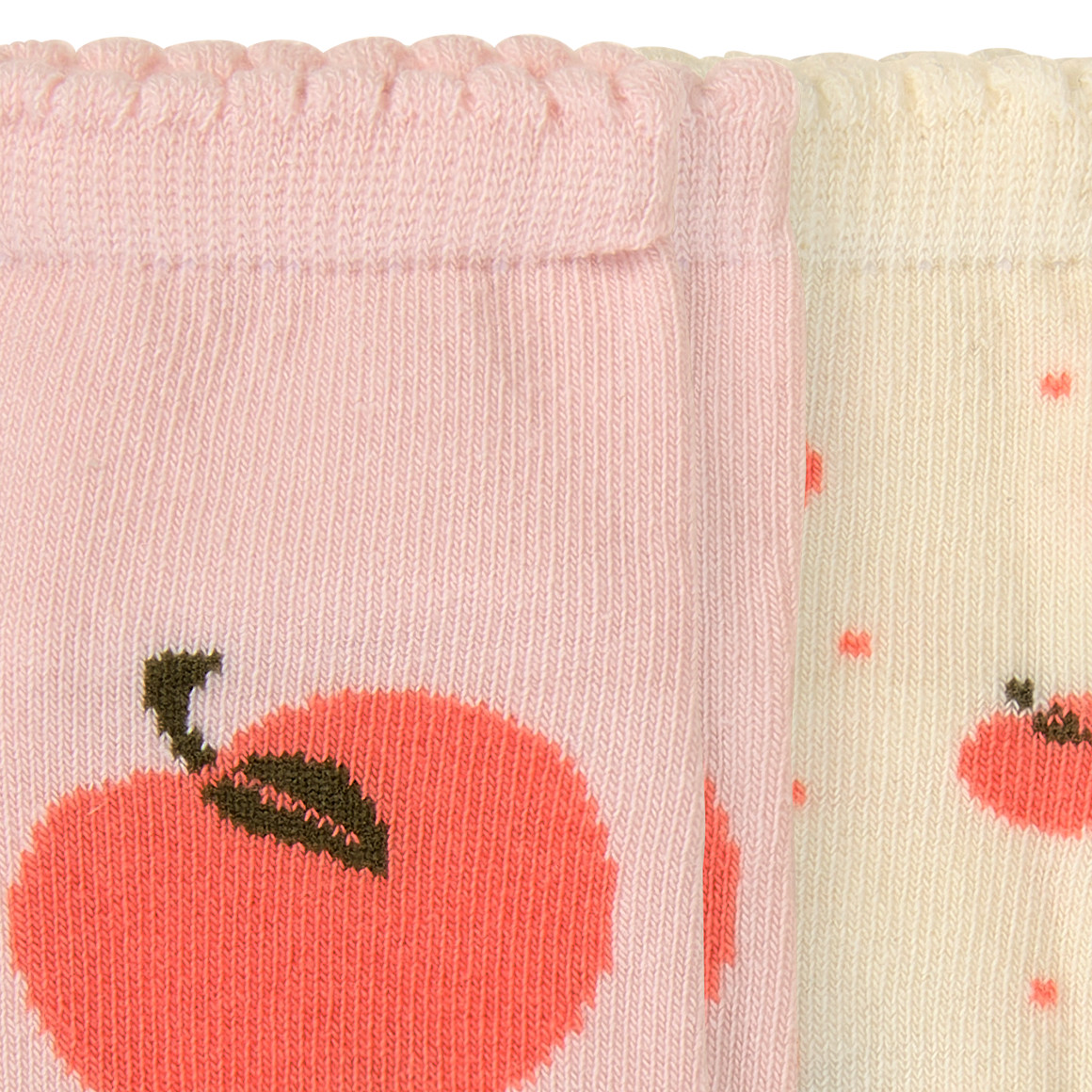 Topomini Pure Collection 2 Paar Newborn Socken mit Orangen rosa / creme