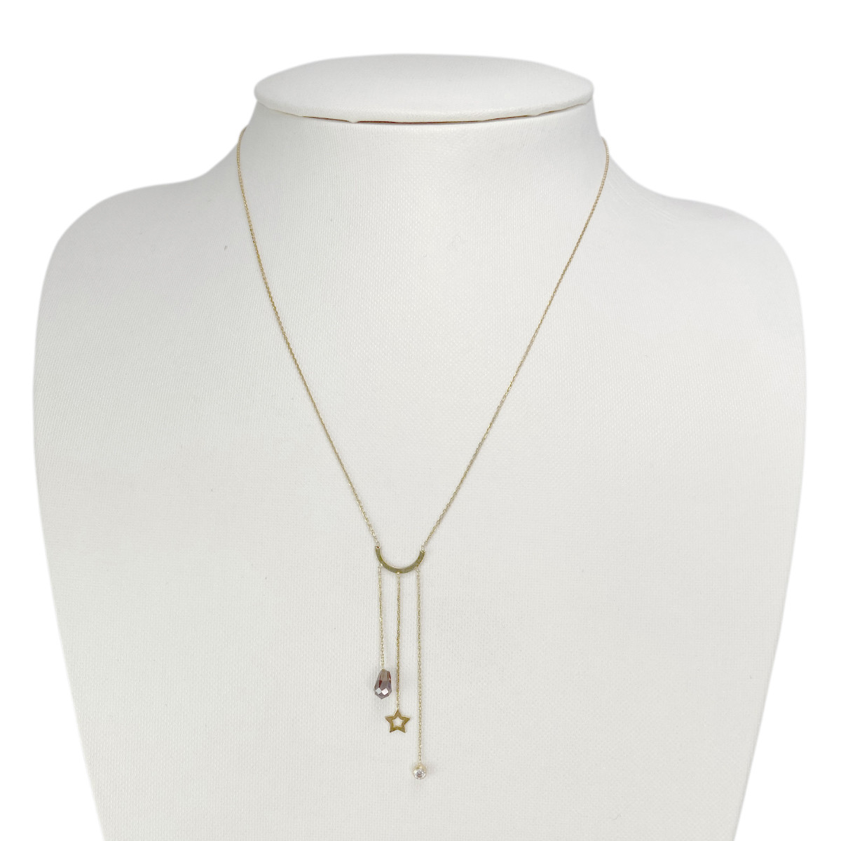 Collier d'occasion or 375 jaune zirconias 42 cm