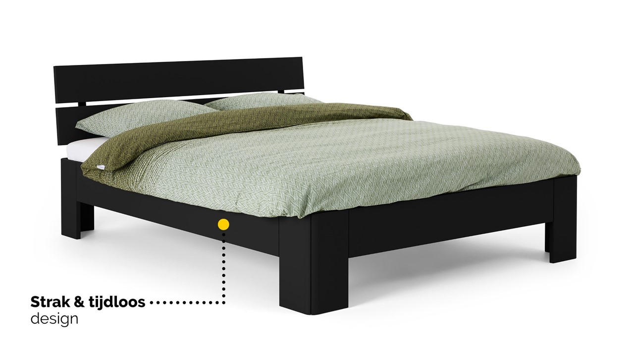 Bed Fresh met hoofdbord zwart