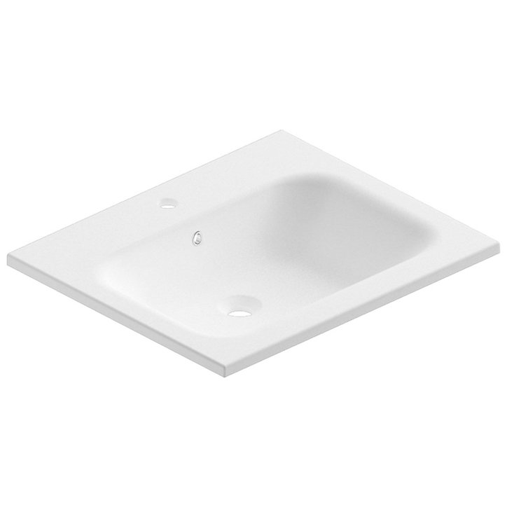 Plan vasque en résine blanc mat Pura 60 cm
