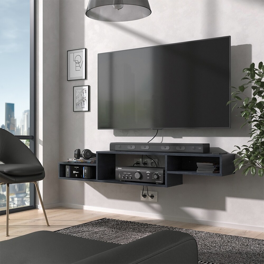 Vicco CD-Regal Drive Schwarz Beton 150 x 26 cm offenes Regal