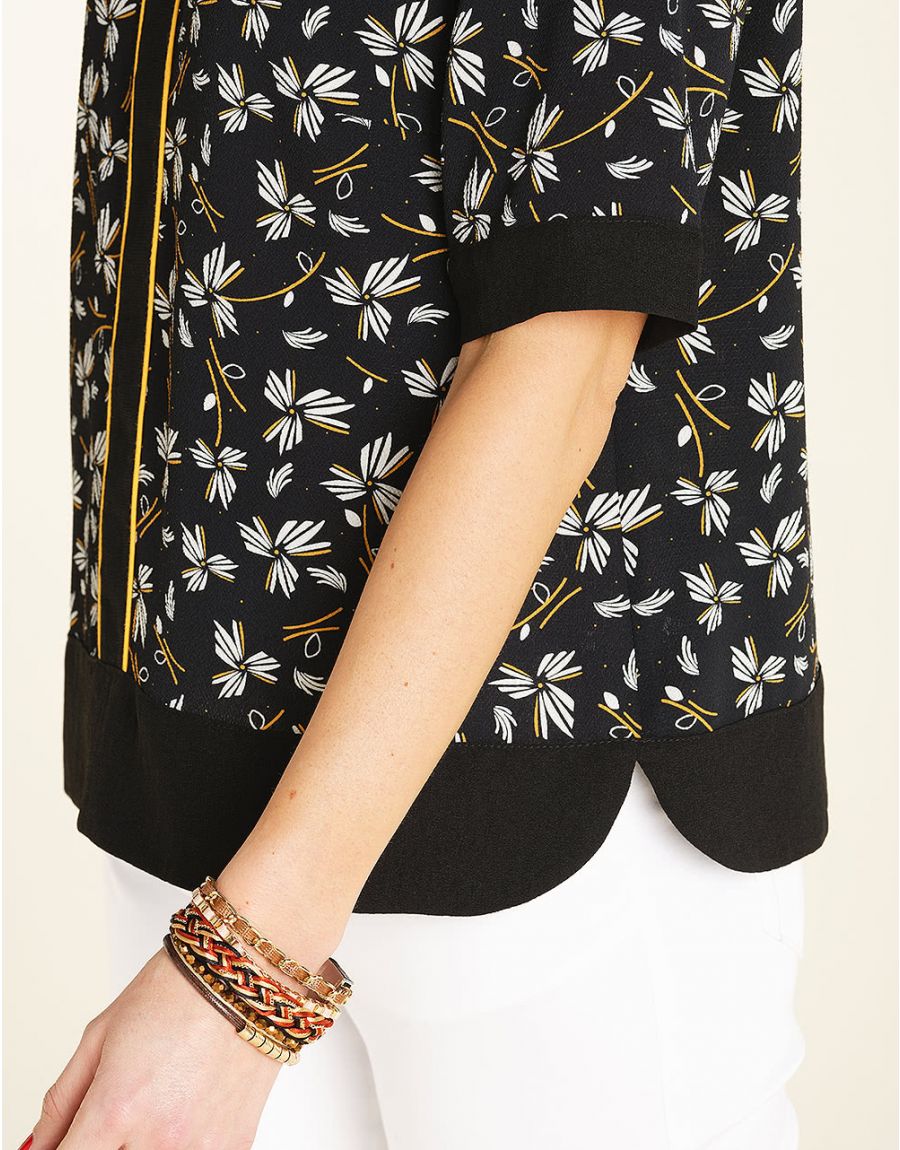 Blouse imprimée noire