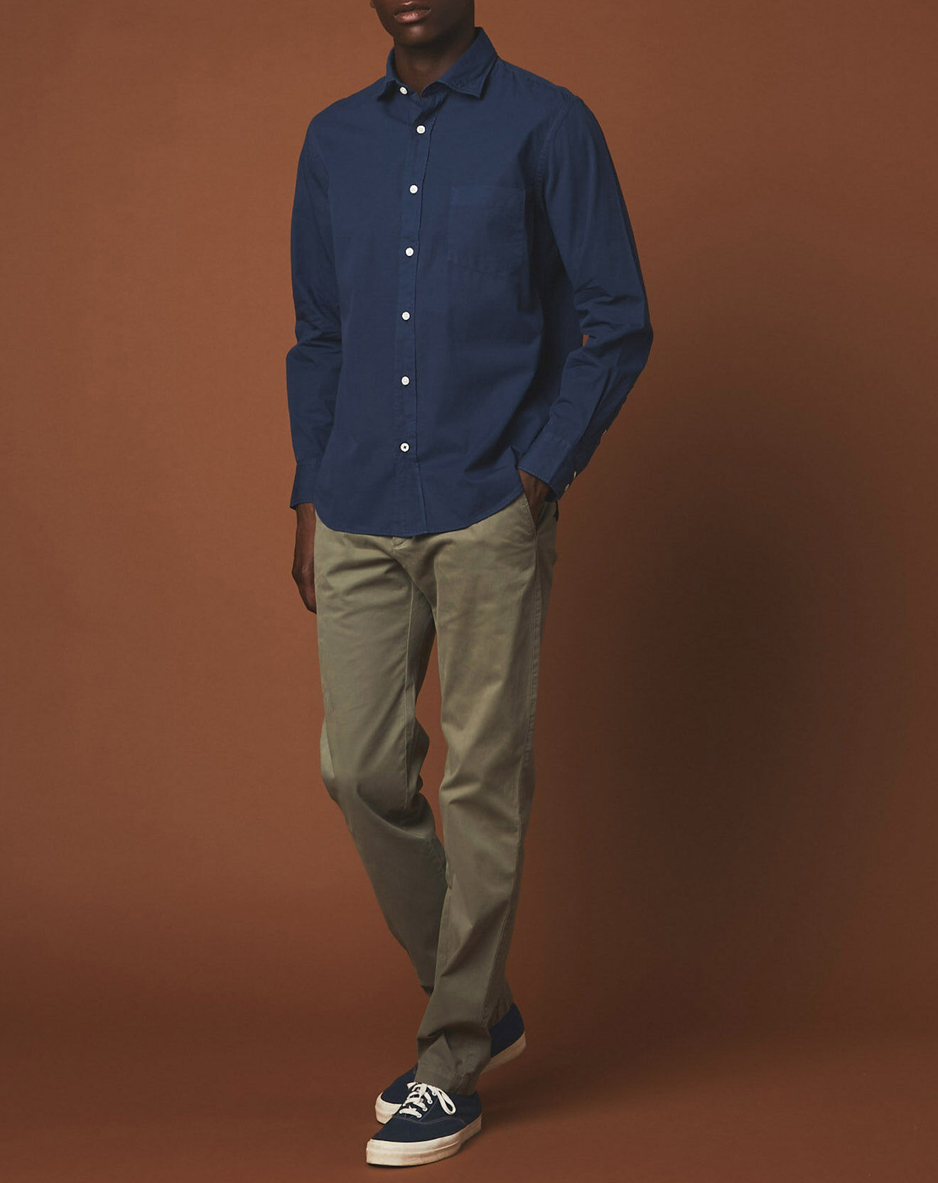 Hartford Chemise regular Paul Pat bleu profond