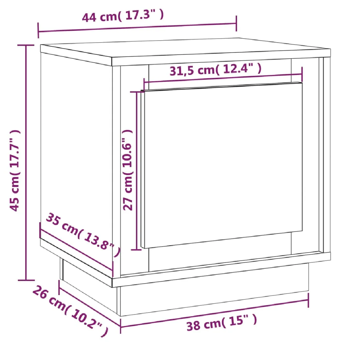 vidaXL Table de chevet Blanc Brillant