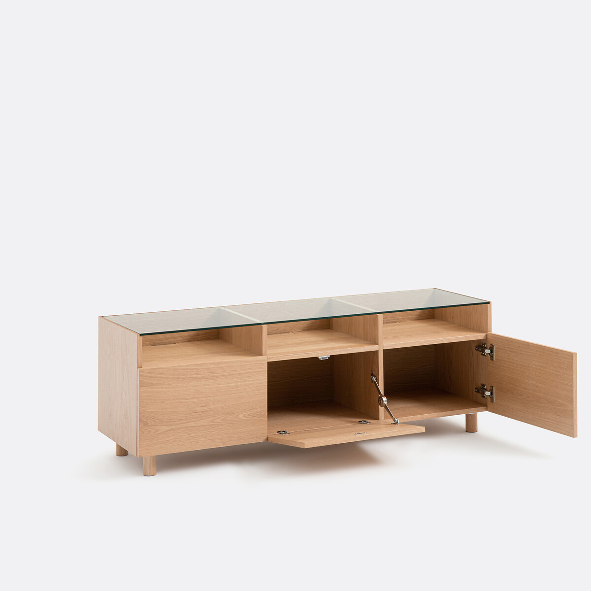 LA REDOUTE INTERIORS<br>Móveis para TV em carvalho folheado e vidro Walor
