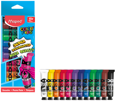Maped Gouache-farger 12 ml 10-pack