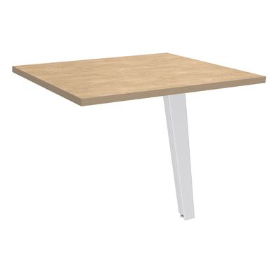 Retour direct pour bureau simple STEELY - L80 cm - pied blanc - plateau imitation chêne clair