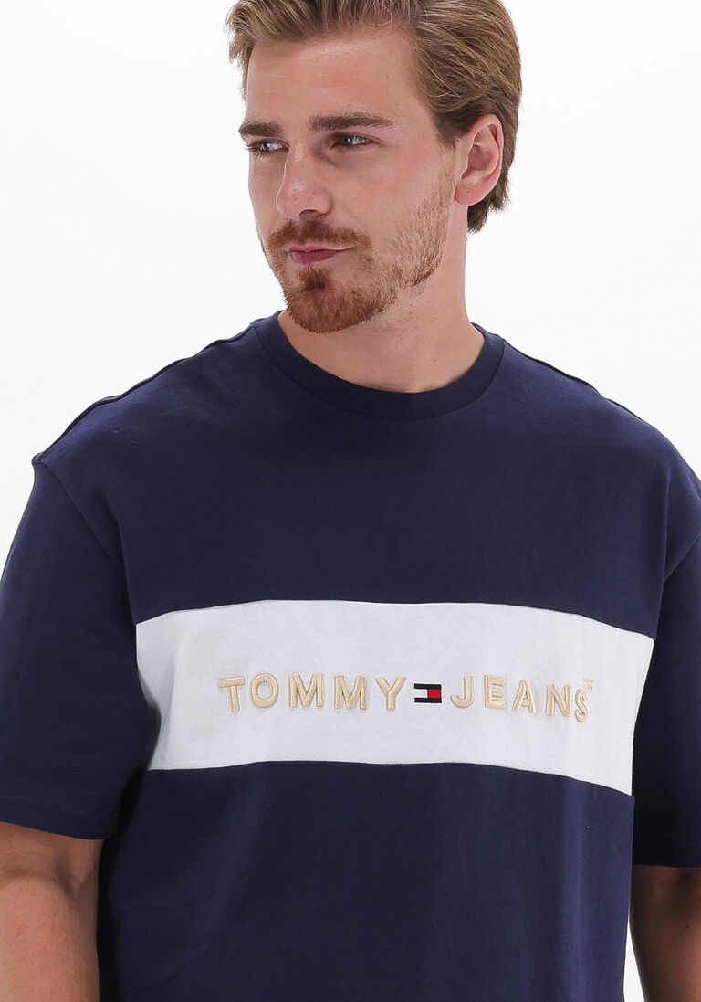 TOMMY JEANS donkerblauwe tommy jeans t-shirt tjm printed archive tee