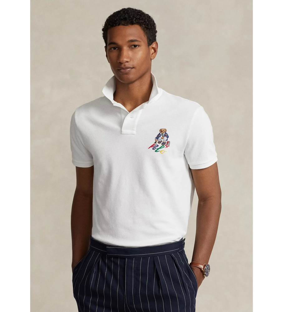 Polo Ralph Lauren Custom Slim Fit com Urso Polo Branco