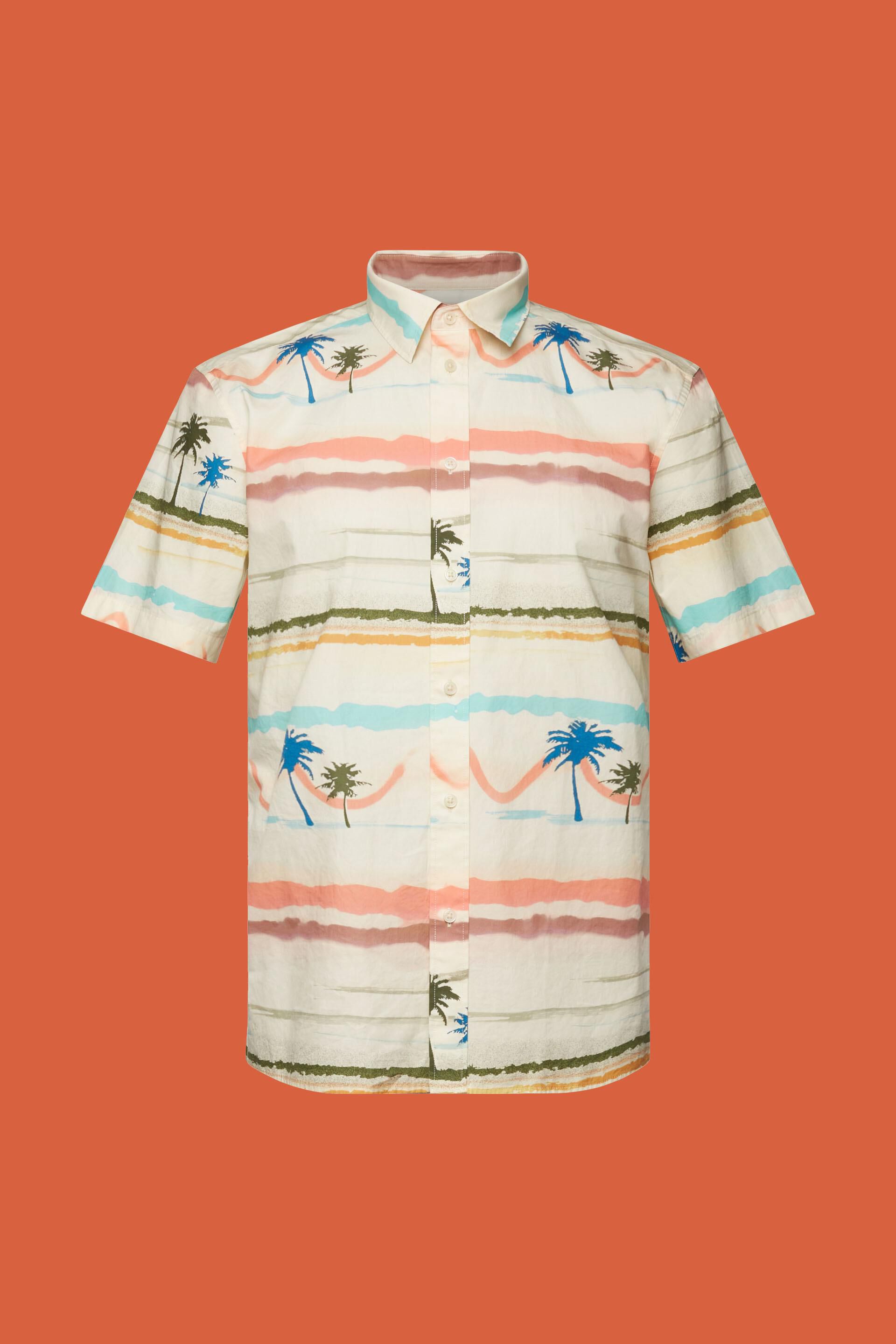 Chemise à manches courtes animée d’un motif, 100 % coton
