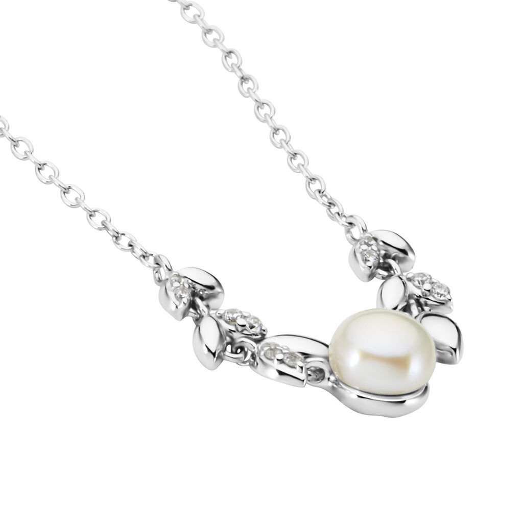 Collier Aron Argent Blanc Perle De Culture Blanc