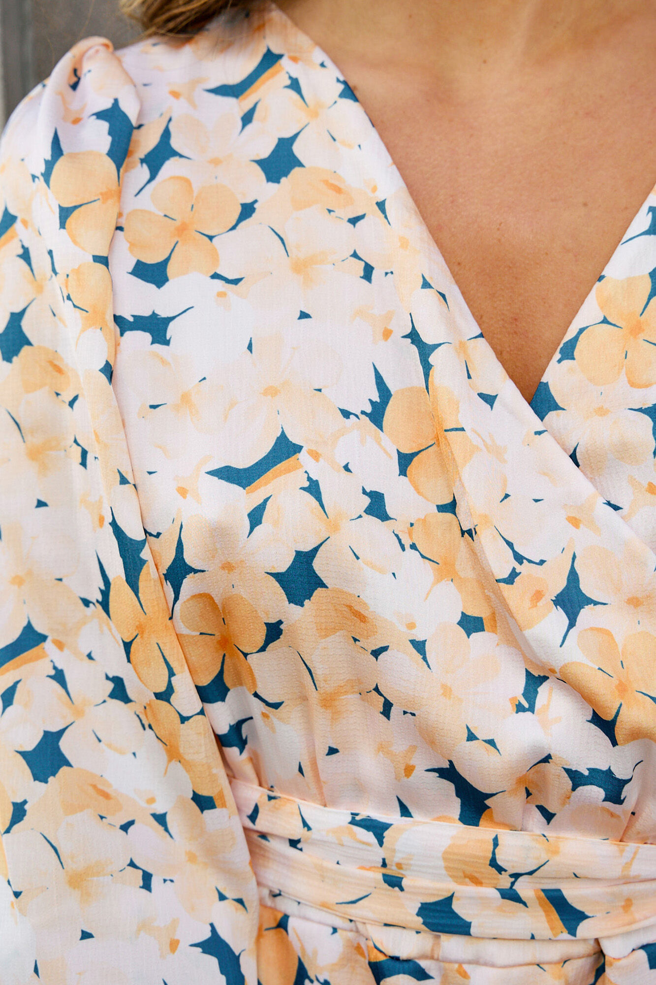 Vestido com estampa floral - Verde