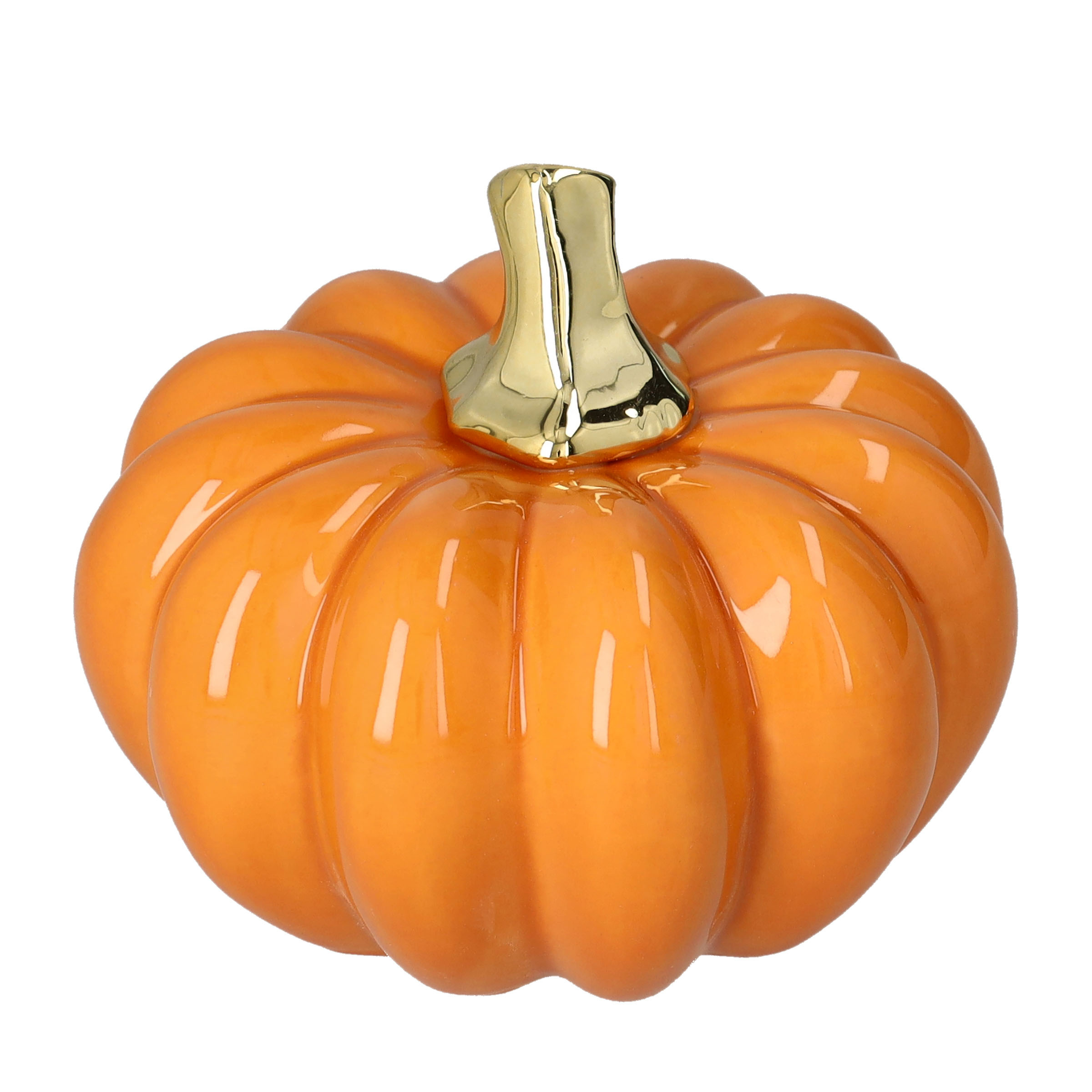 (12x10cm) Keramik Halloween Kürbis Deko Aufsteller Home Accessoire Thanksgiving / Halloween Tischdekoration - Orange