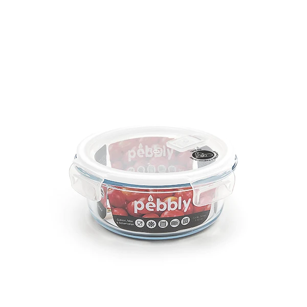 Plat boite ronde en verre 950 ml Pebbly