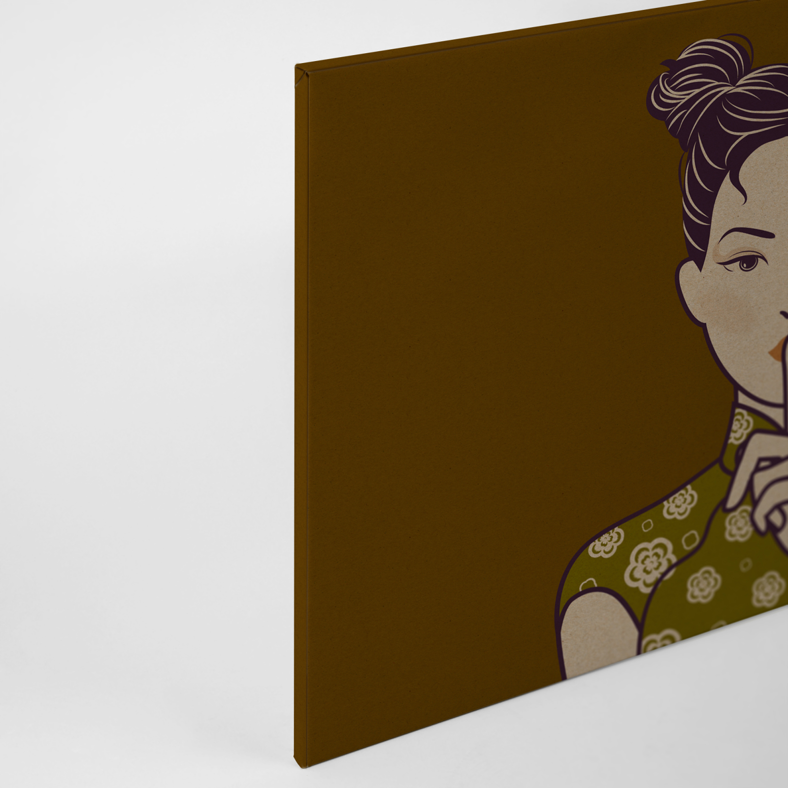 Leinwandbild POWERFRAU - gelb - 90x60 cm