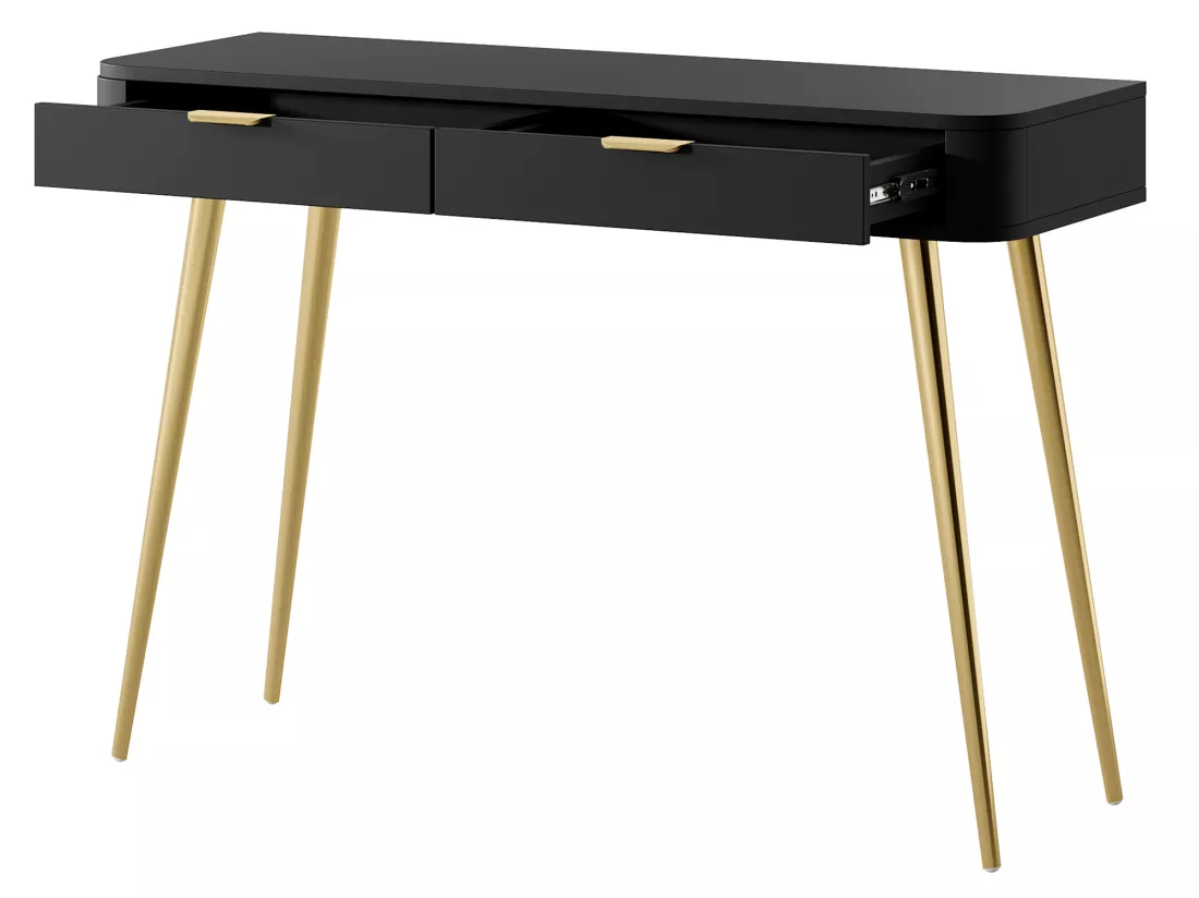 Coiffeuse avec tiroirs - 112 cm - noir - OVAL