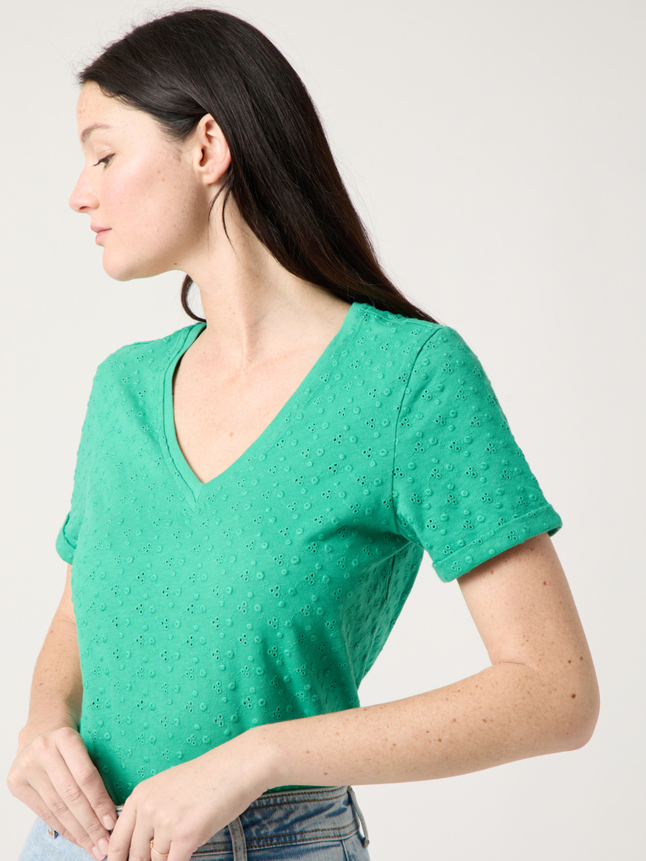 Top manches courtes broderies anglaises