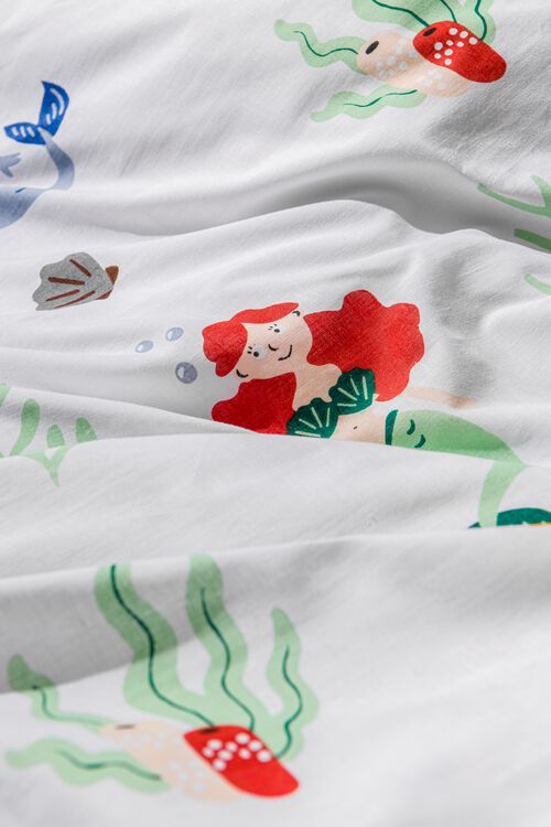 housse de couette enfant 140x200 - coton doux - sirène