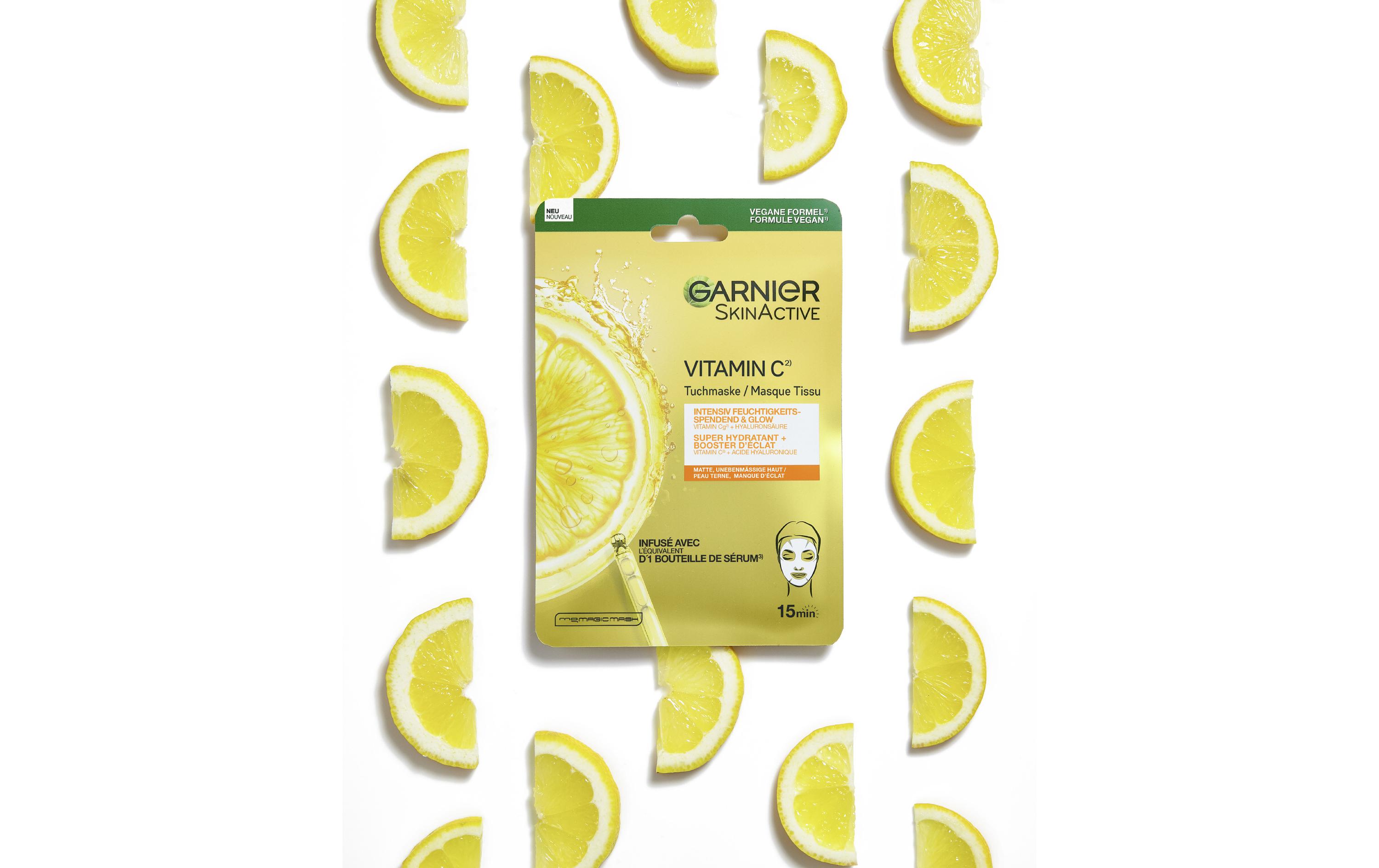 Gesichtsmaske Vitamin C 1 StückTuchmaske spendet sensibler Haut intensiv Feuchtigkeit und pflegt sie reichhaltig