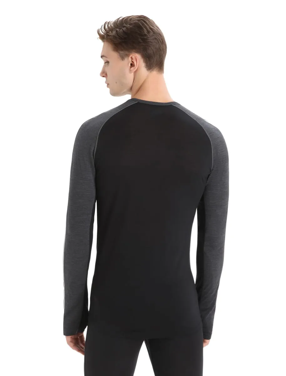 Icebreaker Men's 125 Zoneknit™ Long Sleeve Crewe Jet Heather/Black/Metro Heather