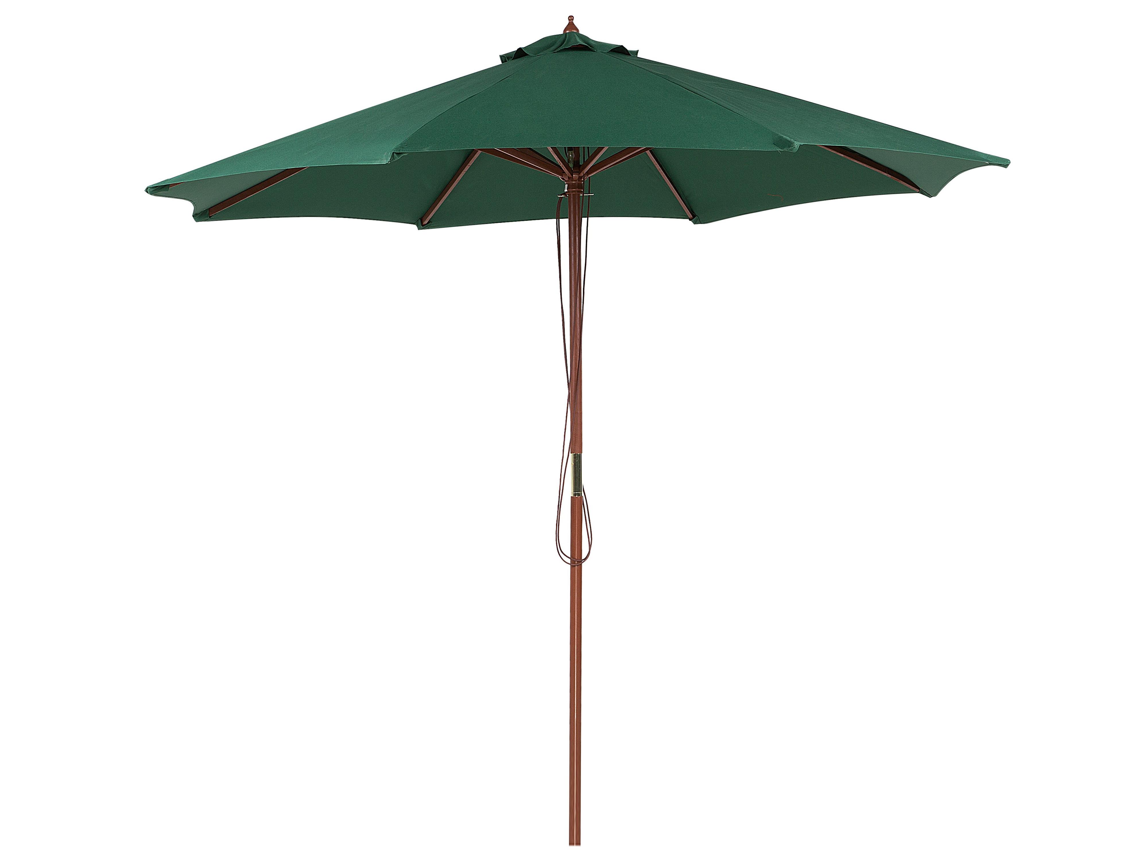 Tuinset 6-zits AMANTEA met parasol Acaciahout Groen
