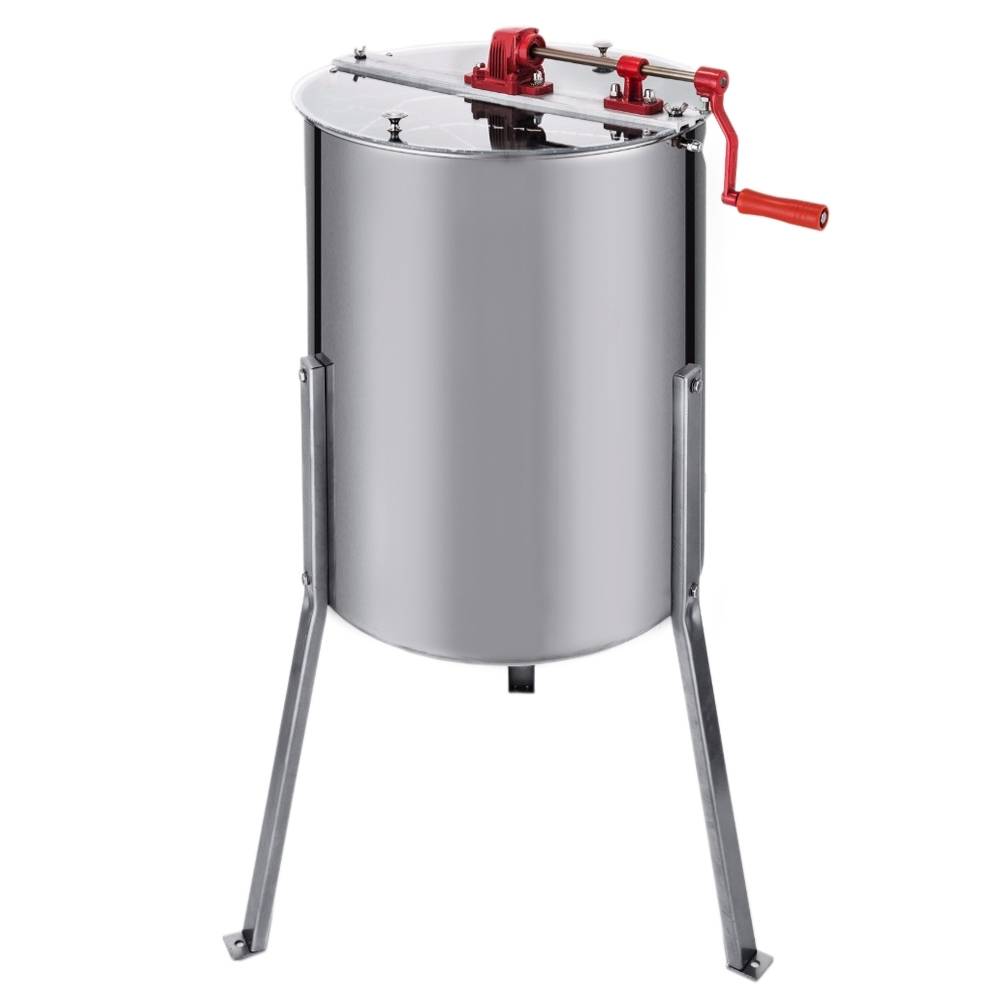 Extrator de mel manual para 4 quadros de aço inoxidável, ferramenta para virar favos de mel