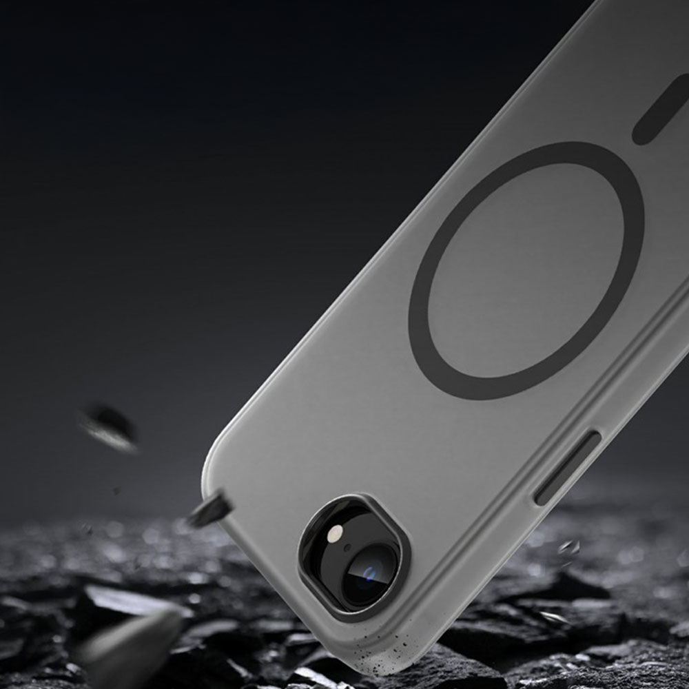 iPhone 16e MagSafe Hybrid Hülle TPU Bumper Slim Design Matt - Schwarz / Transparent