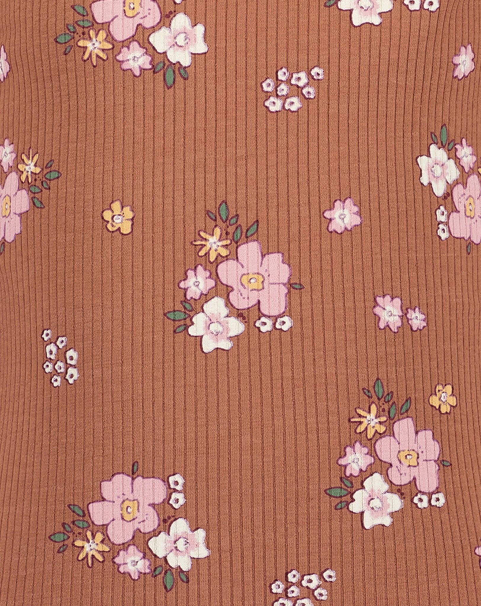 Langarmshirt FLOWER mit Muschelkante in kupfer