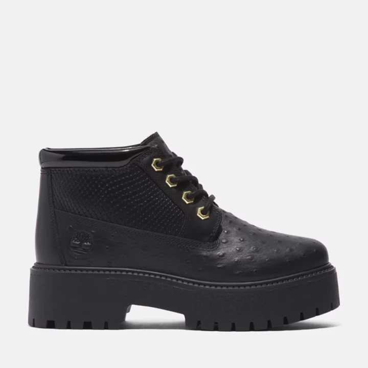 Bota Chukka Timberland Premium Platform Impermeável Feminina Stone Street na cor Preta