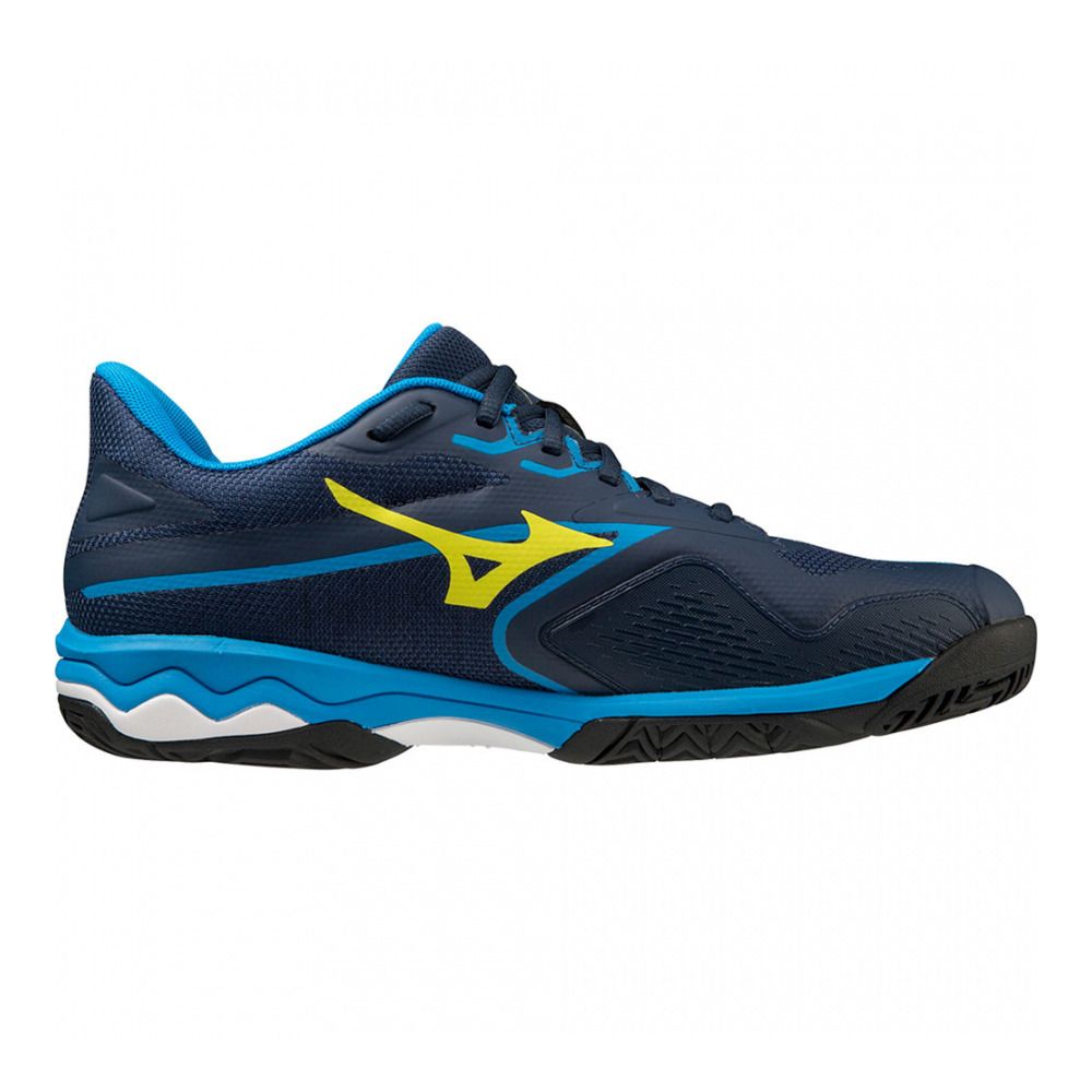 Mizuno WAVE EXCEED LIGHT AC - Chaussures tennis Homme dress blues/bolt(neon)/cloisonné