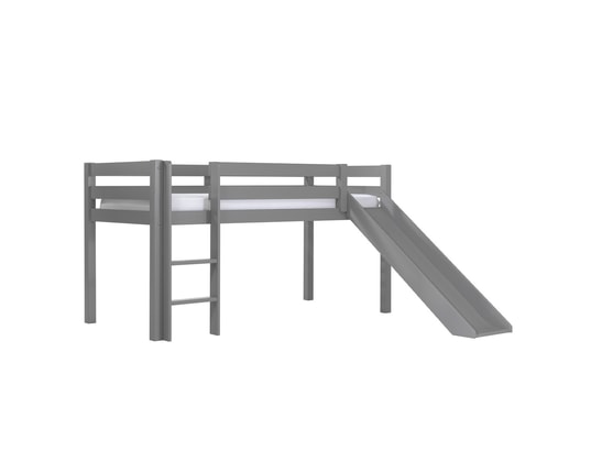 VIPACK - Lit mi-hauteur 90x200 avec toboggan sommier inclus pino - gr...