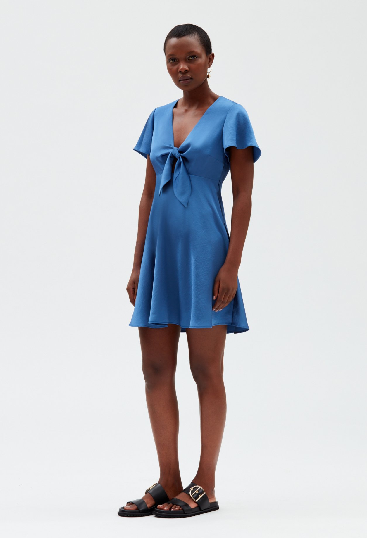 Robe courte fluide bleue