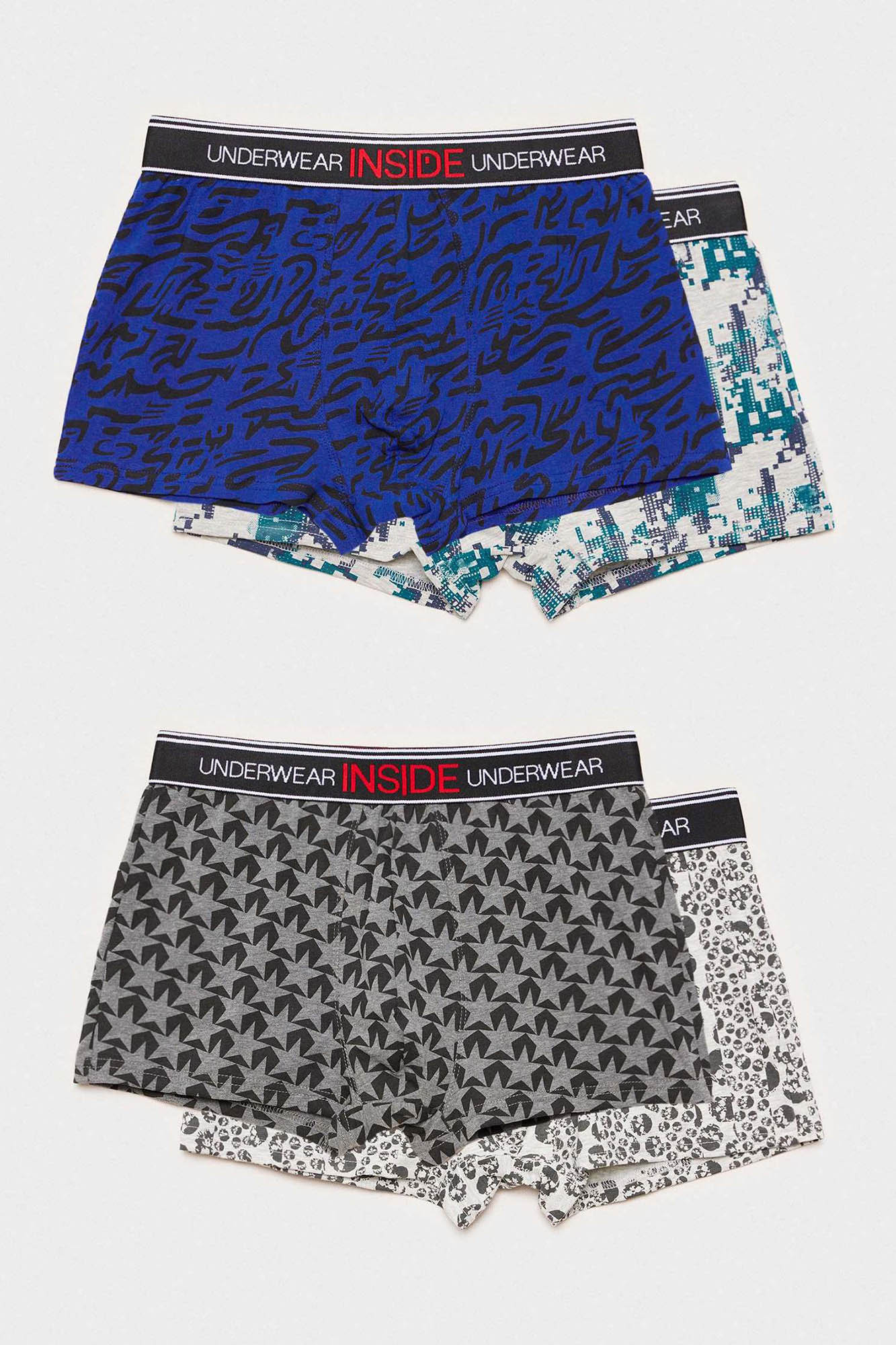 Cuecas Boxer Estampadas - Pacote com 4