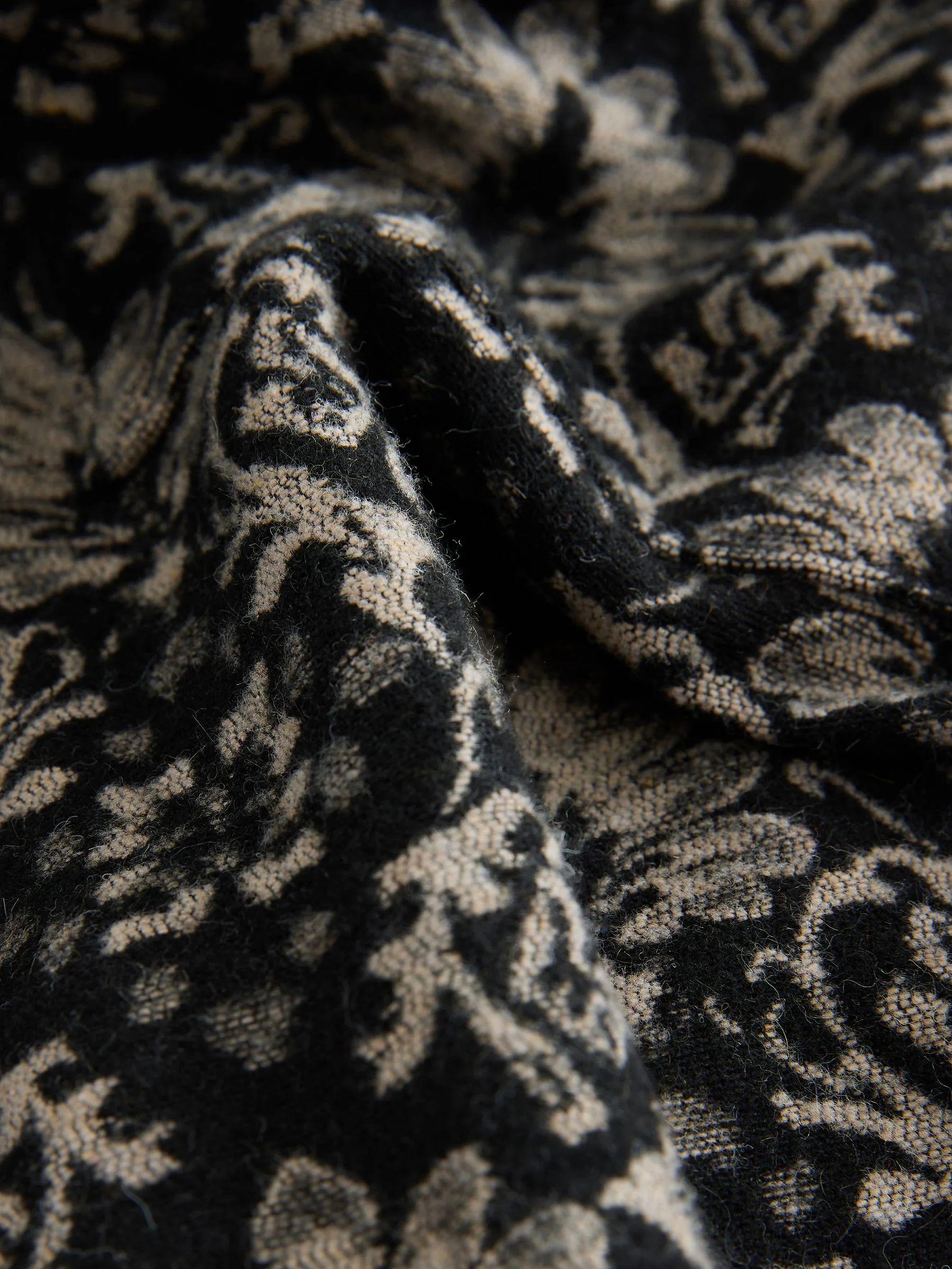 Zwart/wit - Medallion Printed Zipped Shacket