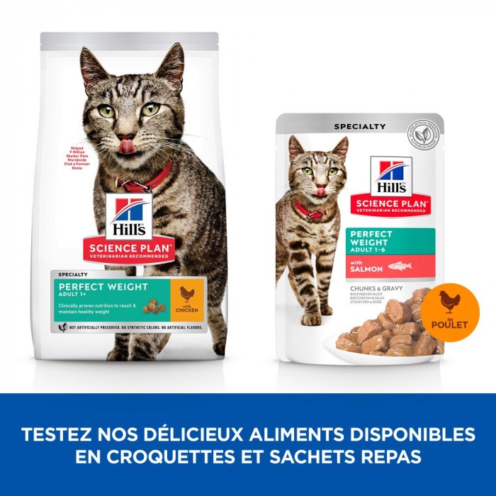 HILL'S Science Plan Perfect Weight Adult au Poulet - Croquettes pour chat