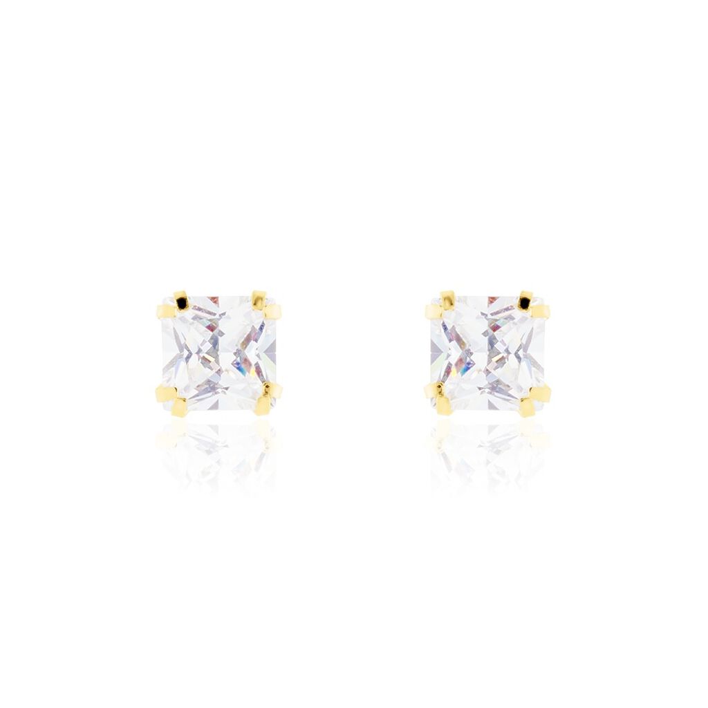 Boucles D'oreilles Puces Or Jaune Doreen Oxydes De Zirconium