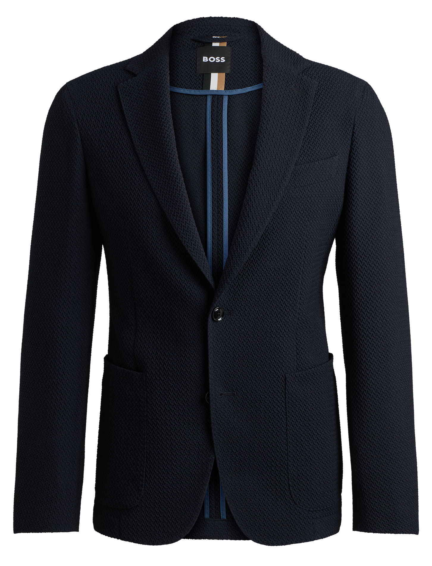 Veste tailleur slim-fit en laine mélangée | Bleu
